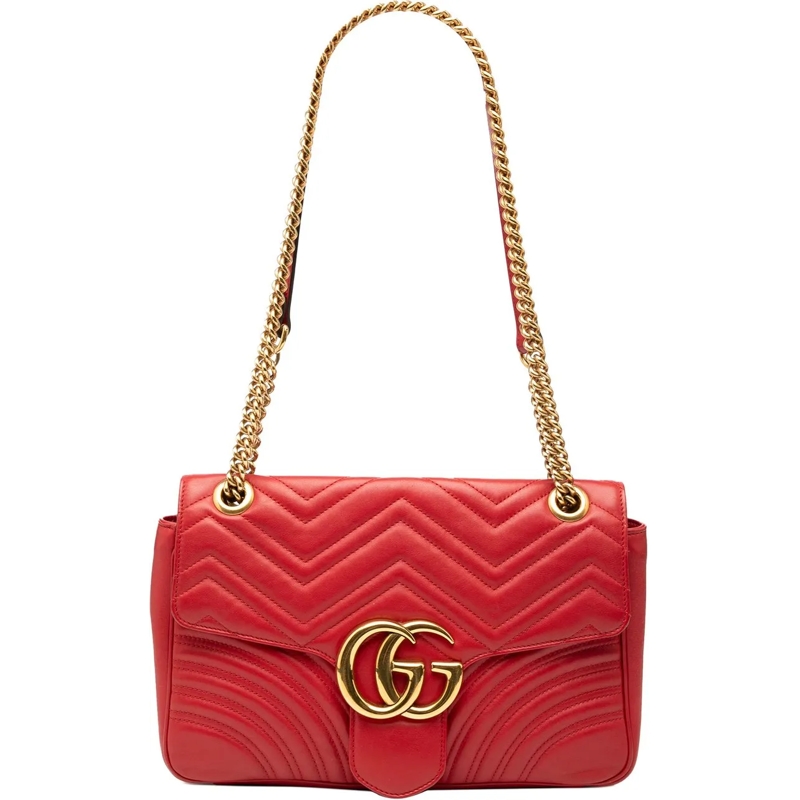 Gucci Sac à bandoulière Large GG Marmont Matelasse Leather Shoulder Bag rot