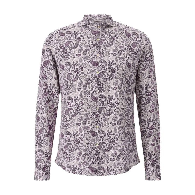 STENSTRÖMS Hemd Slim-Fit Hemd mit Paisley-Muster Lila