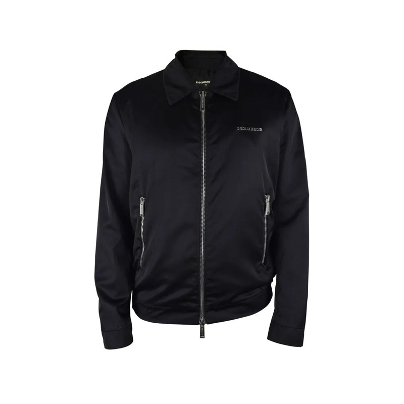 Dsquared2  Classic Black Jacket With Raised Logo Black