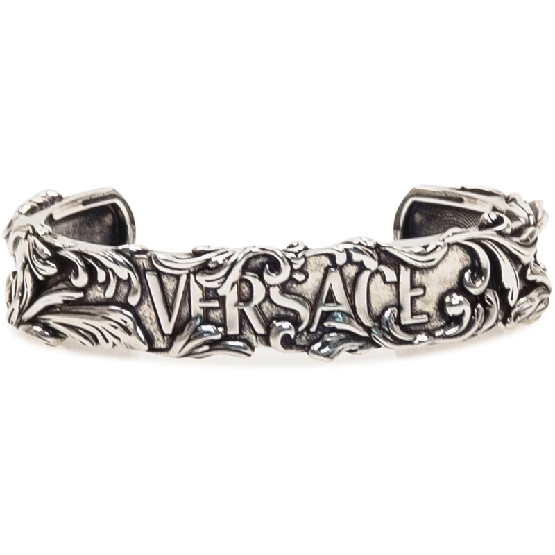 Versace Armband Bracciale Rigido in Metallo con Dettagli Barocchi silber