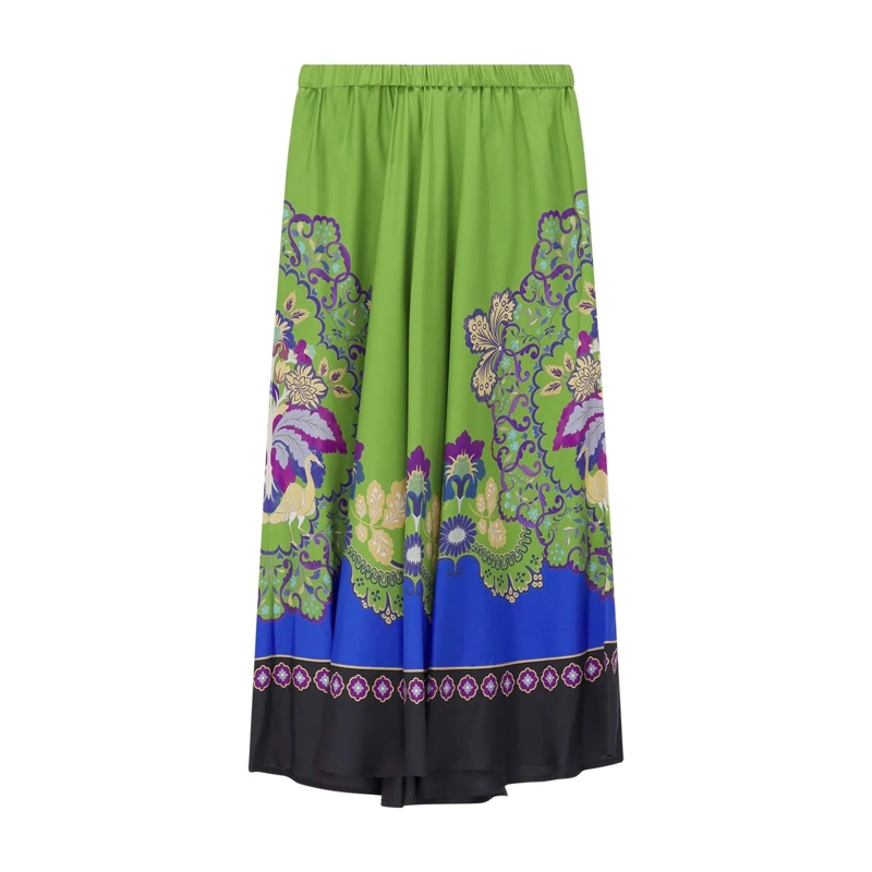 LaDoubleJ Maxirok Midirock aus Seide grün(Image 2)