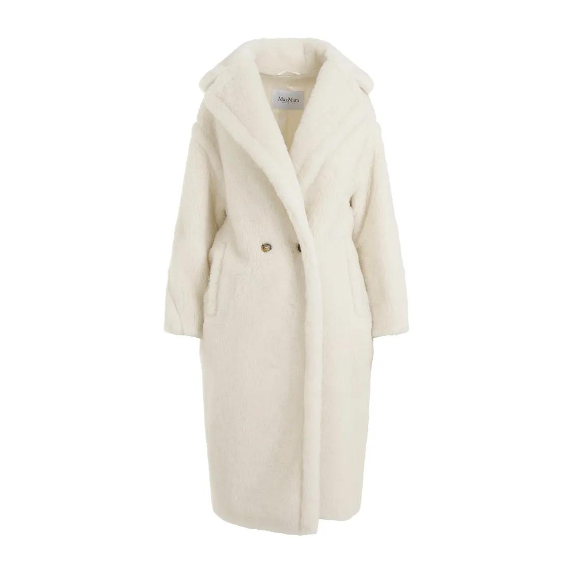 Max Mara - White Alpaca Vicugna Tedgirl Coat - Größe M - weiß