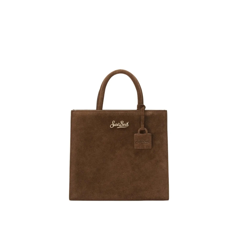 Mc2 Saint Barth Sac à bandoulière Midi Structured Bag In High-Quality Cow Leather Brown