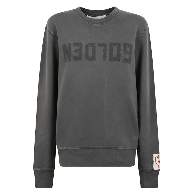 Golden Goose  Grey Sweatshirt With Gold Star Print Grey