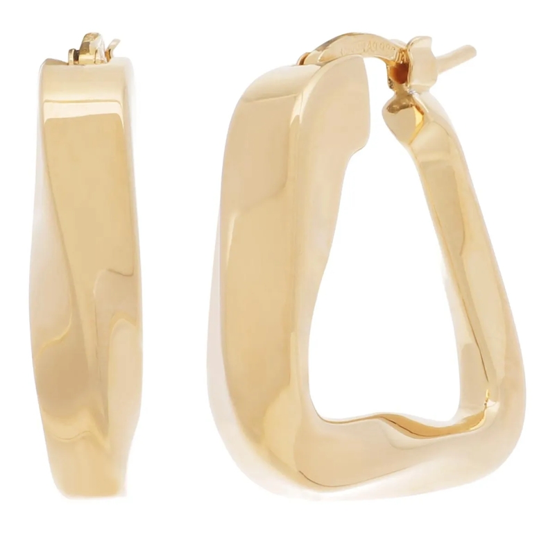 Bottega Veneta Creolen Twist Triangle Hoop Gold
