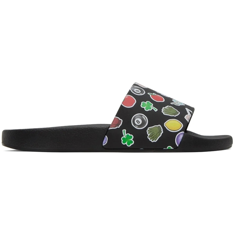 J.W.Anderson Low-Top-Sneaker Sticker Logo Slides Sandals schwarz