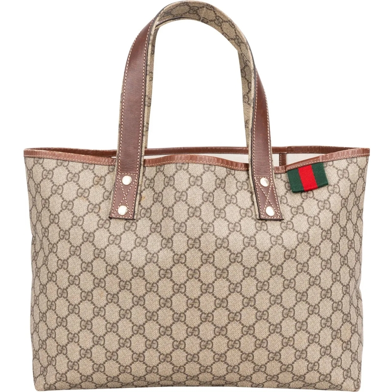 Gucci Tote Gucci Canvas GG Monogram Sherry Line Handbag braun