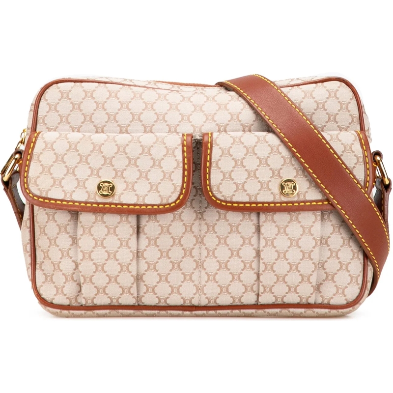 Celine Schultertasche Macadam Canvas Crossbody braun