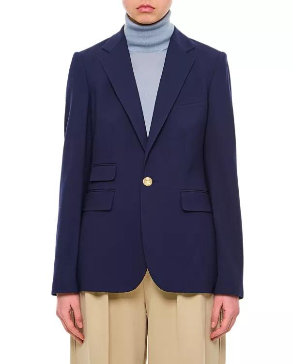 Ralph Lauren - Camden Wool Gabardine Single-Breasted Jacket - Größe 10 - blue