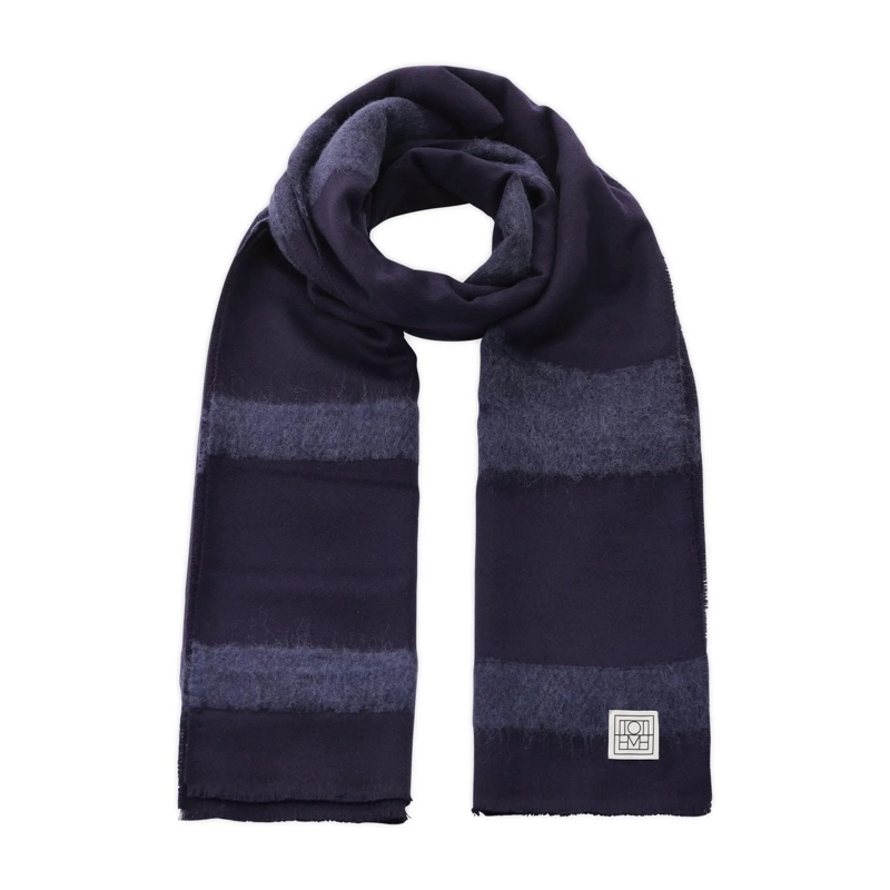 TOTEME Écharpe légère Schal mit Logo-Design Dunkelblau