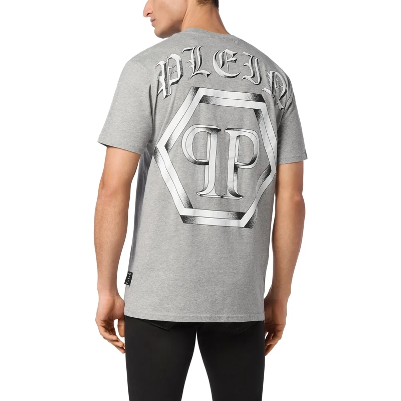 Philipp Plein T-Shirt T-Shirt Rundhalsausschnitt Hexagon grau(Image 2)