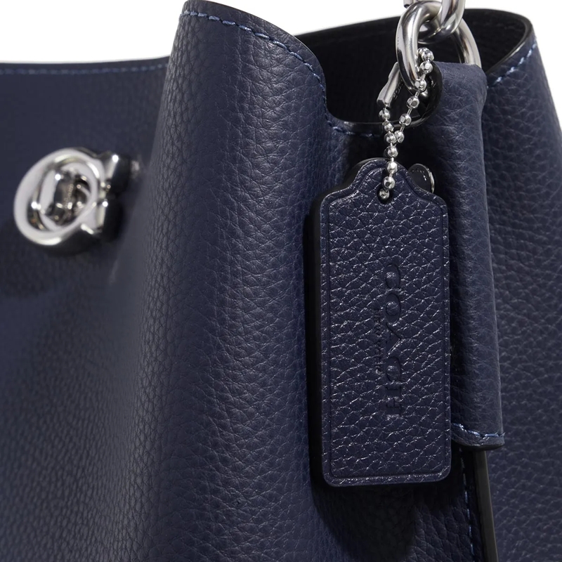 Coach Crossbody Bag Polished Pebble Leather Willow Bucket Bag 21 Dark Navy(Image 5)