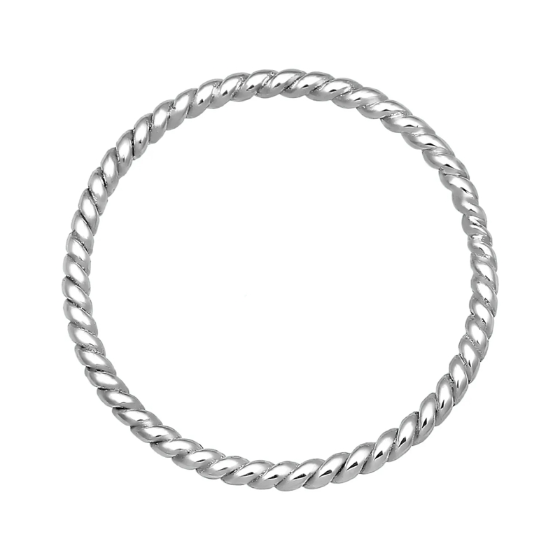 Elli Ring Ring Twisted Gedreht Basic Minimal Look 585 Weißgo silber(Image 3)