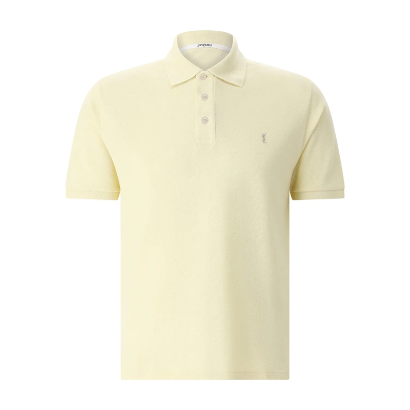 Saint Laurent Polohemd Poloshirt mit Logo grau