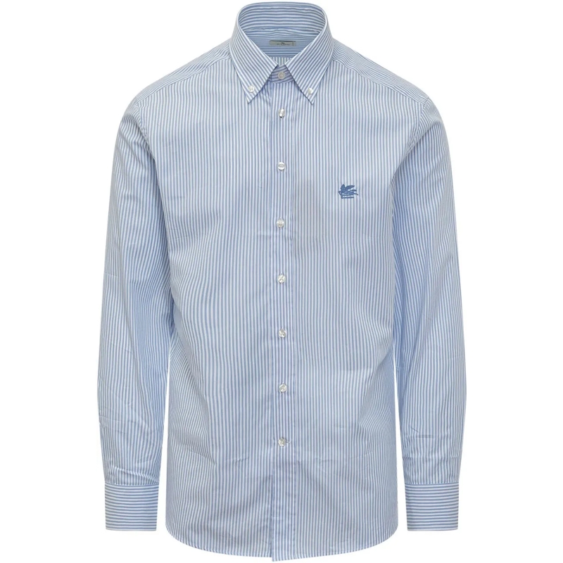 Etro Haut décontracté Camicia Button-Down Slim Fit hellblau