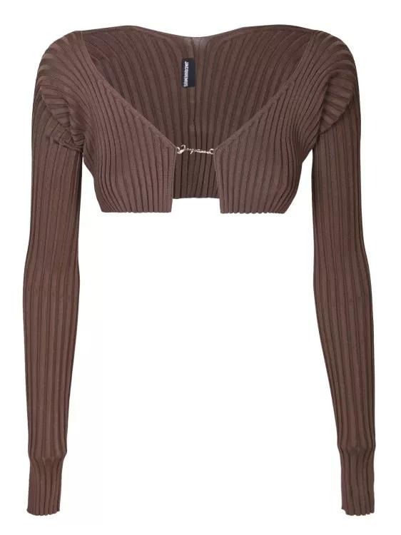 Jacquemus Brown Cropped Cardigans Brown
