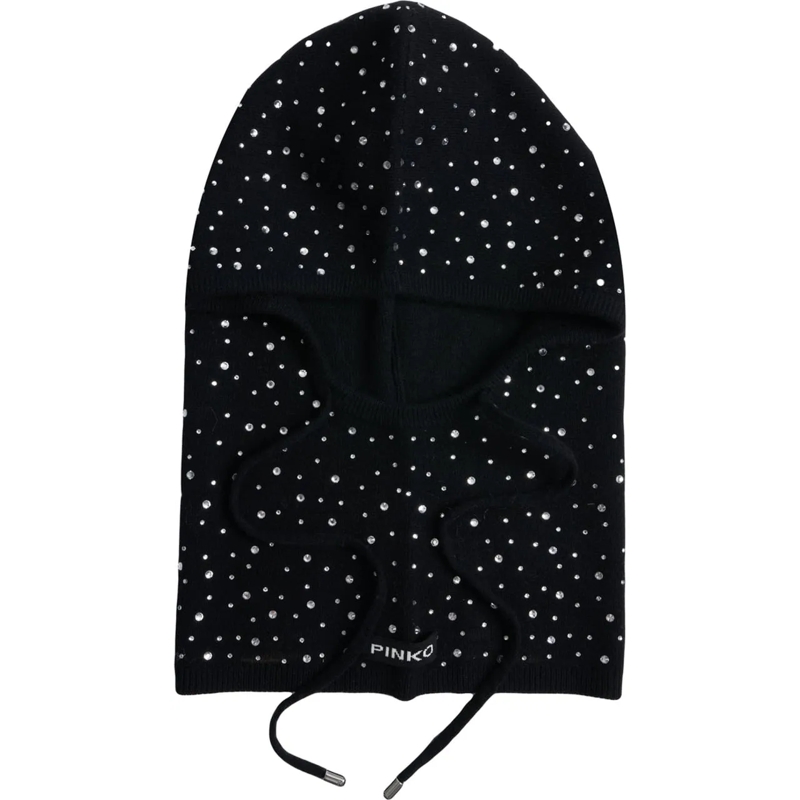 Pinko  Balaclava with rhinestones 'Finlandia' schwarz