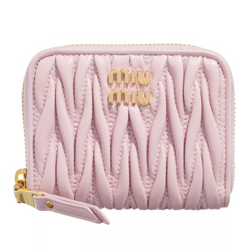 Miu Miu Coin Purse Compact Wallet  Pink Portemonnaie mit Zip-Around-Reißverschluss