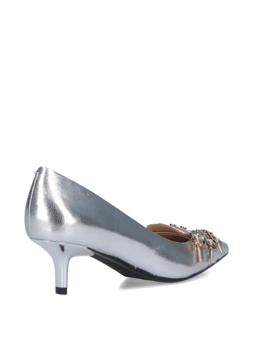 Thumbnail - Pinko Hohe Schuhe - Pointed-Toe Silver Pump With Kitten Heel And Buckl - Gr. 37 (EU) - in Silber - für Damen