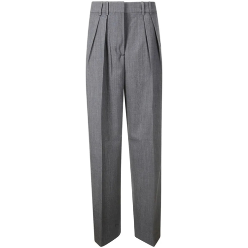 Róhe Pleated Slim-Fit Trousers Grey 