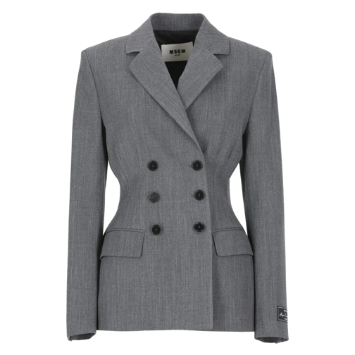 MSGM Blazer Wool Blend Blazer Grey