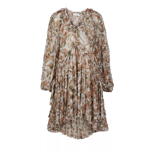 Zimmermann Robes midi CHINTZ BILLOW FRILL MINI Kleid IVDF