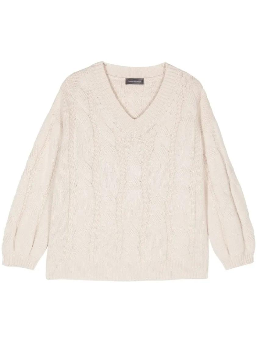 Thumbnail - Lorena Antoniazzi - Cable-Knit Sweater - Größe 44 - beige