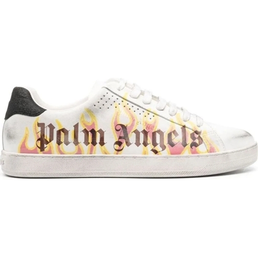 Palm Angels Low-Top Sneaker Spray Print Flame Logo Sneakers weiß