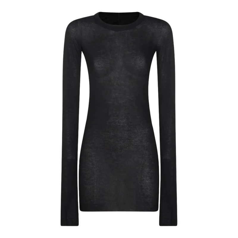 Rick Owens Trui Slim-Fit Long-Sleeve Black Sweater Black