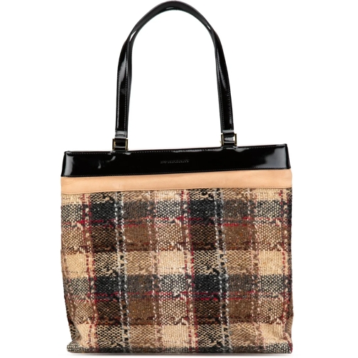 Burberry Sac à provisions 2000-2017 Plaid Tweed Tote braun