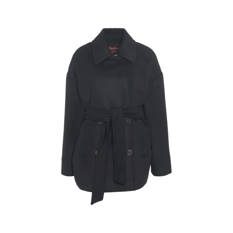 Max Mara Winterjas 'Pausa' Virgin Wool Coat Black