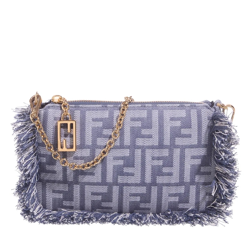 Fendi Schultertasche Baguette Pouch Blue