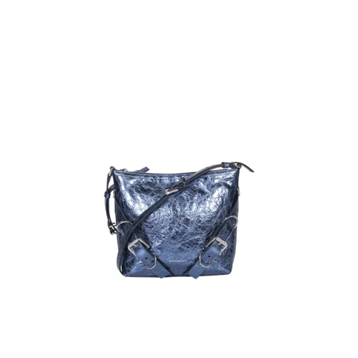 Givenchy Metallic Leather Shoulder Bag Blue Schultertasche