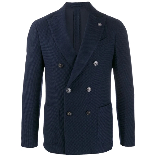 Lardini Blazer Double-Breasted Fitted Blazer Blue