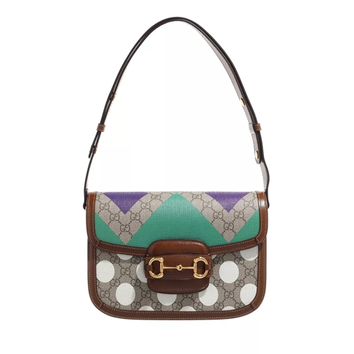 Gucci Shoulder Bag Beige Ebony/Multicolor Satchel