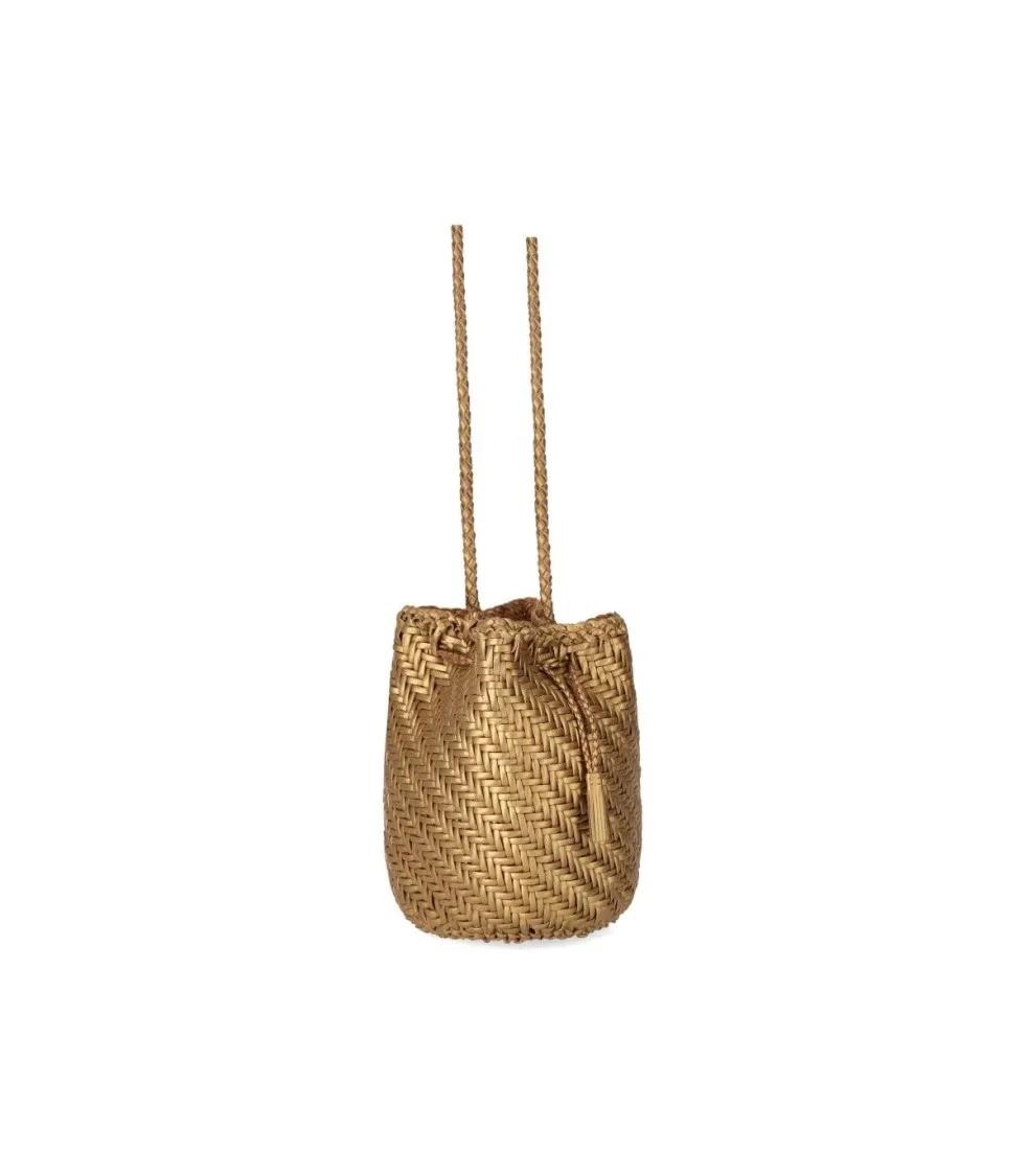 DRAGON DIFFUSION Bucket bags Pompon Double Jump Gold Crossbody Bag in goud