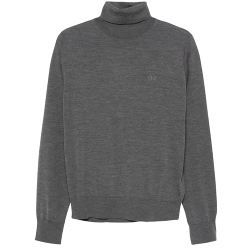 Dsquared2 Pullover Charcoal Grey Mélange Knit Sweater Grey