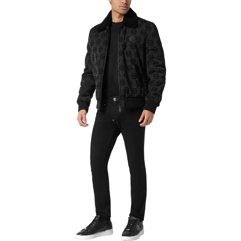 Philipp Plein Daunenjacke Bomber Monogram schwarz(Image 4)