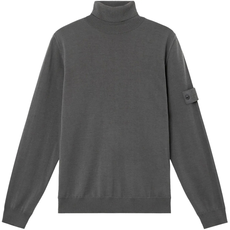 Stone Island  Heren T-Neck Logopatch Sweater Grijs grau