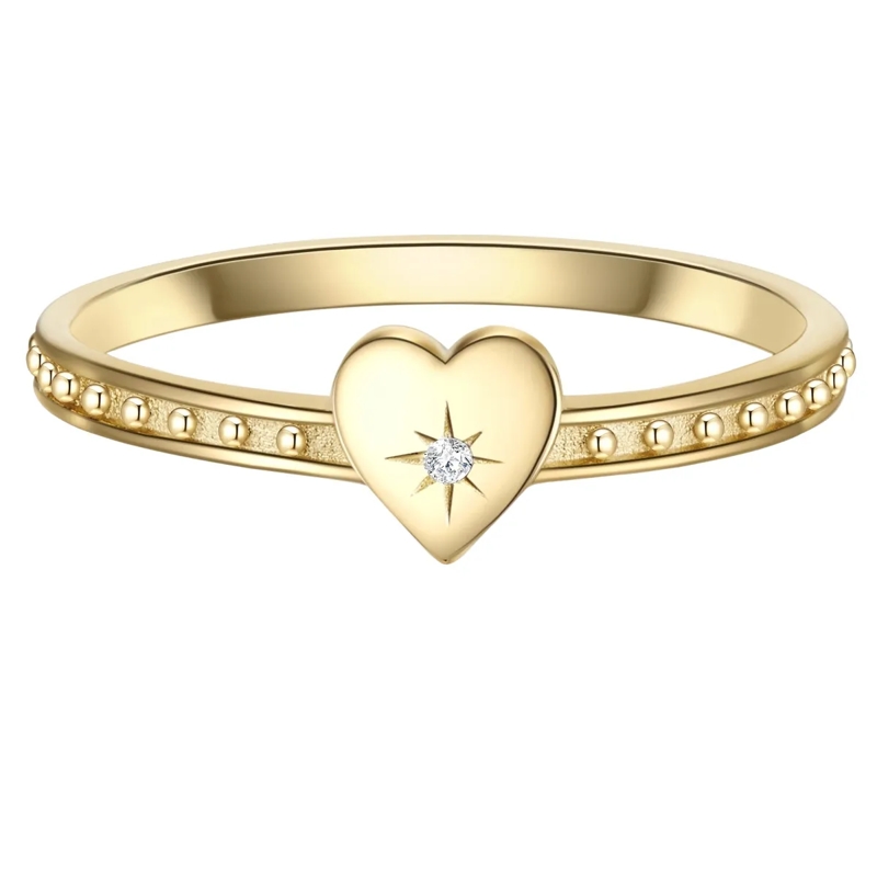 Glanzstücke München Ring Sterling Silber Ring Zirkonia Herz gold