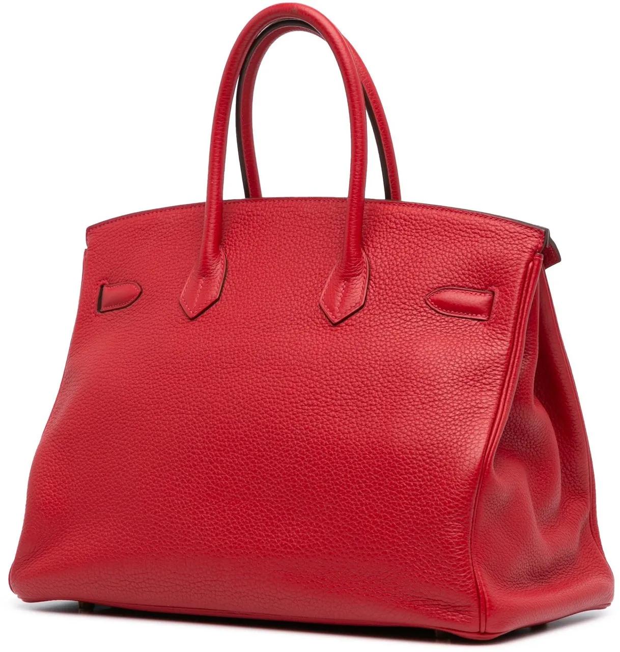 Hermès Totes & shoppers Togo Birkin Retourne 35 in rood