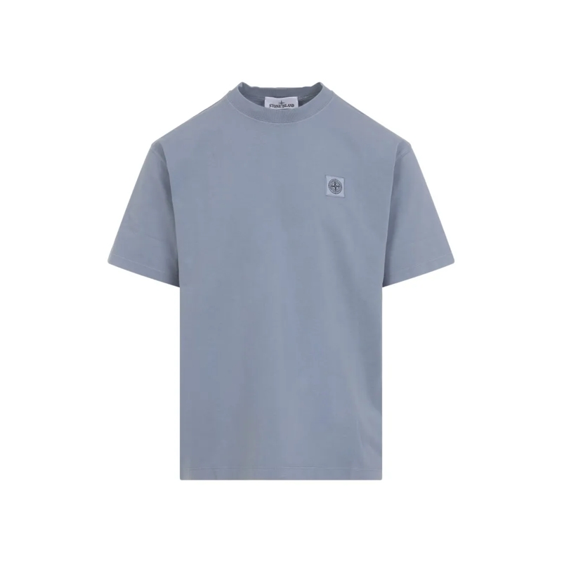 Stone Island T-Shirt Round Neck Cotton T-Shirt With Iconic Chest Patch Grey