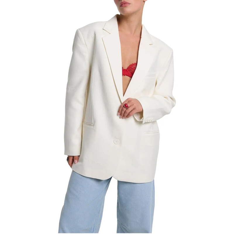 ALIX Blazer Alix The Label Ladies Woven Flowy Oversized Blazer beige(Image 3)