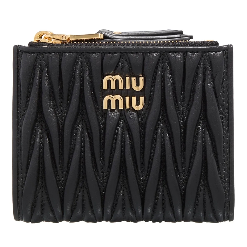 Miu Miu Bi-Fold-Portemonnaie Matelasse Wallet Black