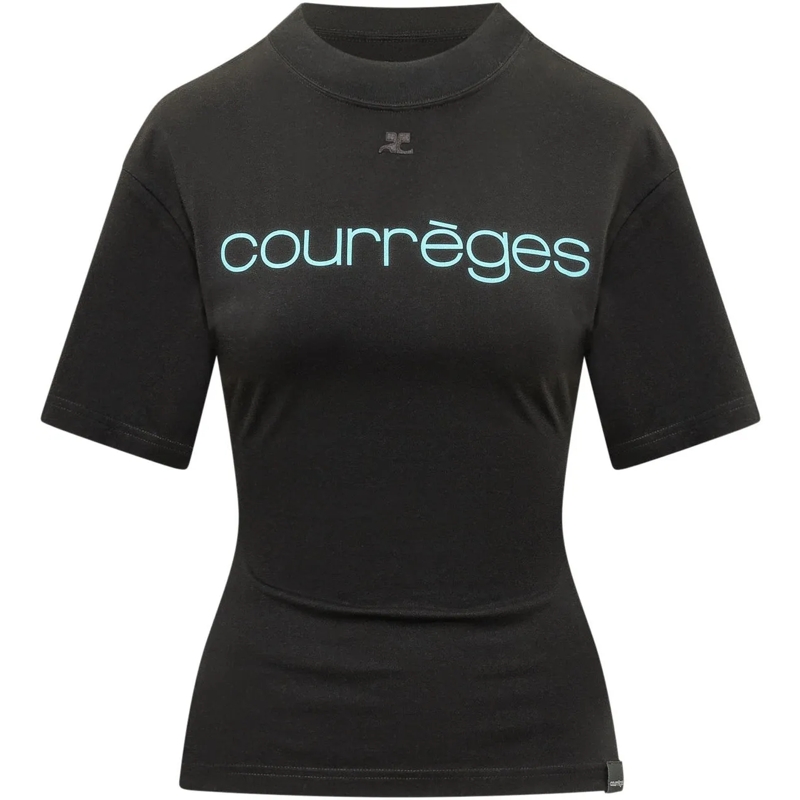 Courrèges T-Shirt T-shirt con Stampa e Linea Aderente schwarz