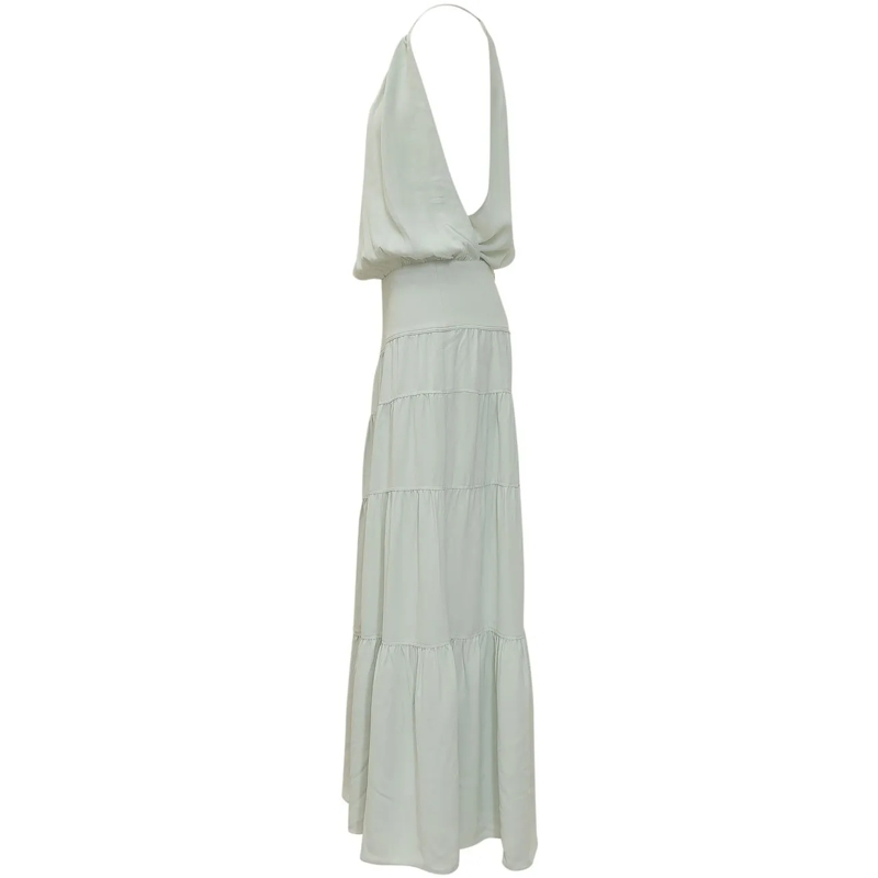 Iro Robe longue Abito Lungo con Gonna a Balze e Spalline Sottili weiß(Image 3)