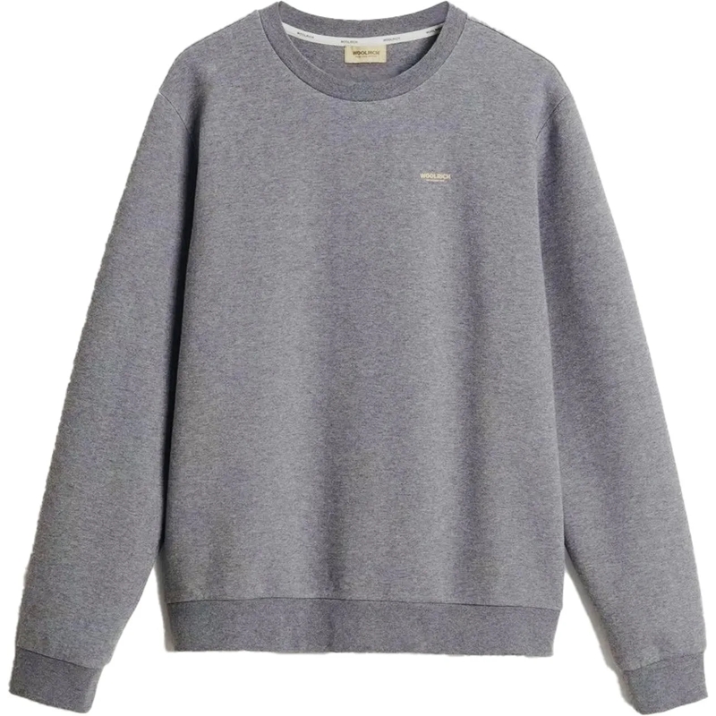 Woolrich  Logo Crewneck Melange Light grey grau