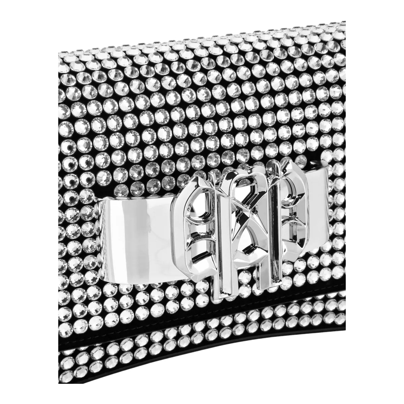 Philipp Plein Crossbody Bag Henkel Tasche Mit Schmucksteinen silber(Image 5)