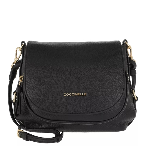 Coccinelle Janine Shoulder Bag Grained Leather Noir Crossbody Bag