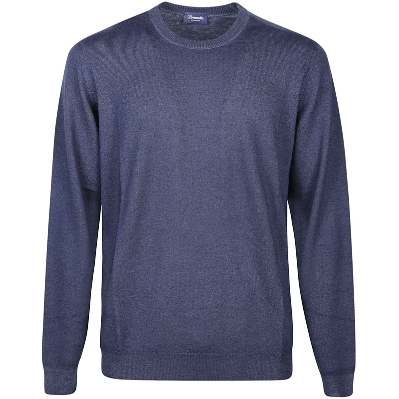 Drumohr  Long Sleeve Shaved Sweater Blue blau